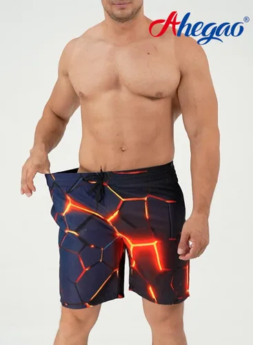 Vista 5 de Ahegao - Traje de baño para hombre, de secado rápido con estampado en 3D, bolsillos, forro de malla refrescante, para la playa