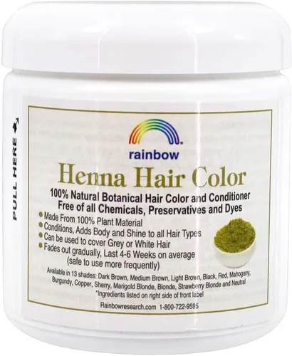 Vista 2 de Henna Rainbow Research para teñir el cabello, de color negro, 4 onza, Rubia