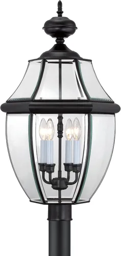 Vista 10 de Quoizel Newbury - Farol de poste para exteriores, poste de lámpara de campo francés de peltre de 23 pulgadas, 3 luces, poste exterior para patio