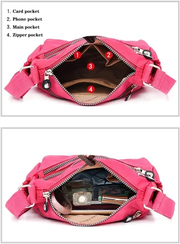 Vista 6 de MINTEGRA Bolso de hombro para mujer, bolso cruzado impermeable, bolso de viaje de nailon ligero
