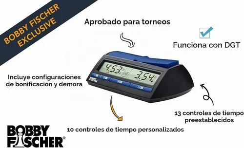 Vista 3 de Bobby Fischer Reloj de ajedrez - Desarrollado por DGT