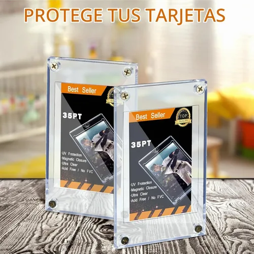 Vista 6 de 5 piezas de 4 tornillos acrílico titular de la tarjeta 35PT para tarjetas de intercambio de béisbol Clear Display Case, Baseball Football Sports