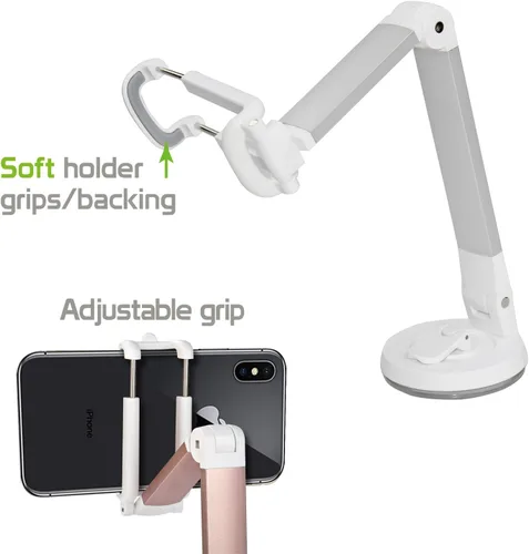 Vista 4 de Cellet Soporte de teléfono para automóvil – Soporte para parabrisas y salpicadero, fuerte succión, plegable negro