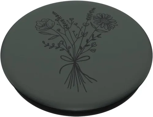 Vista 2 de PopSockets PopSockets intercambiables con diseño de flores silvestres color verde medianoche