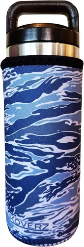Vista 26 de Funda de neopreno para botella de agua Koverz, funda de neopreno, se ajusta a botellas de agua de 24-30 oz, lavable y reutilizable, tamaño grande