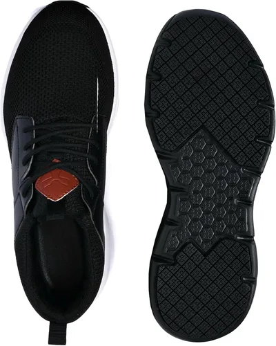Vista 7 de Zapatos de senderismo antideslizantes para hombre, zapatos de restaurante de trabajo, cómodos, transpirables, para cocinero, cocina, color negro