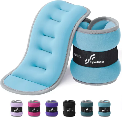 Vista 29 de Sportneer Pesas de tobillo para muñeca, par de pesas de 1/2/4/6/10 libras para hombres, mujeres, niños, entrenamiento de fuerza, juego de pesas