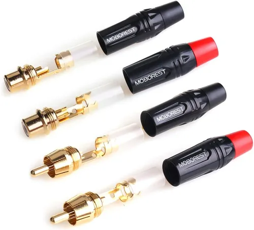 Vista 6 de Moborest - Adaptador de conectores RCA de audio/phono, chapado en oro