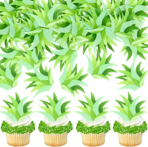 Vista 9 de Ercadio Aloha - Paquete de 24 adornos para cupcakes de piña con purpurina Hawaii Aloha Baby Cupcake Picks Hawaiian Luau Tropical Summer Aloha