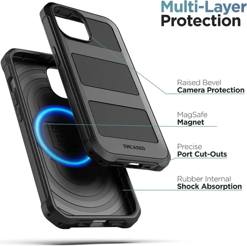 Vista 3 de Encased Falcon Armor - Funda diseñada para iPhone 15 Pro con funda de clip para cinturón, funda ultra protectora a prueba de golpes