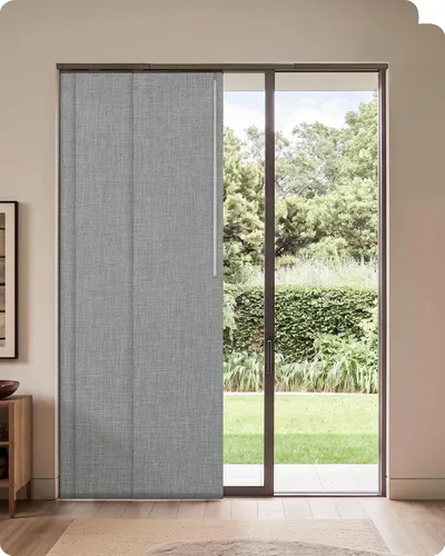 Vista 14 de Graywind - Paneles deslizantes manuales 100% opacos con control de varilla, cortinas para ventanas de privacidad, cortinas para puertas corredizas