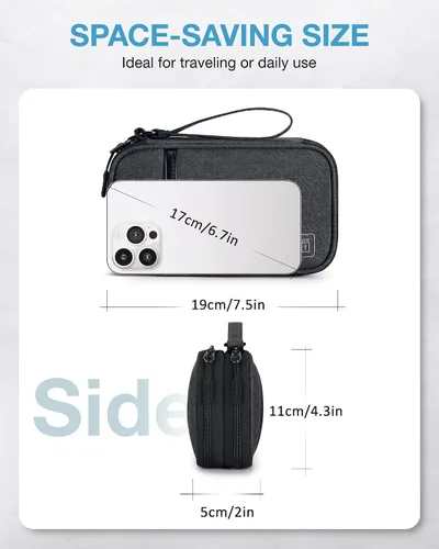 Vista 6 de BAGSMART Organizador de cables de viaje Organizador de cables de viaje Bolso Organizador electrónico Bolso Organizador de viaje, Esenciales de viaje