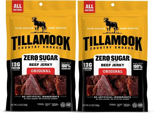 Vista 10 de Tillamook Country Smoker Cecina de res sin azúcar, original, apta para dietas cetogénicas, 6.5 onzas (paquete de 2)