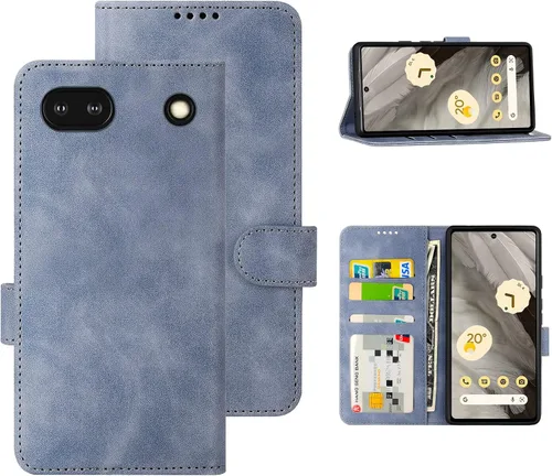 Vista 19 de Funda tipo cartera con tapa para Google Pixel 6a, [piel sintética + parachoques de TPU] [3 ranuras para tarjetas] [función de soporte]