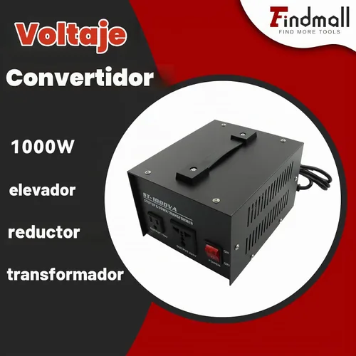 Vista 2 de findmall Convertidor de voltaje 1000W transformador de paso arriba/abajo 110V a 220V/220V a 110V Convertidor Transformador