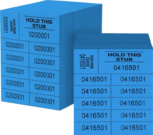 Vista 3 de Boletos de subasta - 1000 hojas - 10 números por hoja (azul)