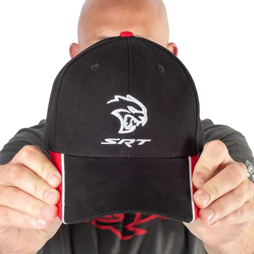 Vista 5 de Dodge SRT Hellcat Cap - Personalizada - Estructurado 6 Paneles - NegroRojoBlanco, Negro