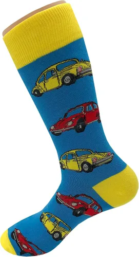 Vista 3 de SockFly Calcetines de vestir azules VW Beetle para hombre 8-12, Azul