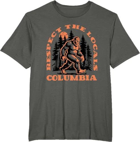 Vista 6 de Columbia Bigfoot Respect the Locals - Camiseta retro Sasquatch