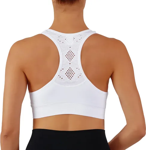 Vista 3 de Sujetador deportivo con parte superior de yoga para mujeres, 1 copa transpirable extra acolchonada