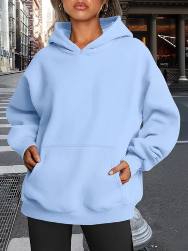 Vista 161 de Trendy Queen - Sudaderas extragrandes con capucha para mujer, suéteres de manga larga, sin botones, de vellón, de otoño, ropa de invierno