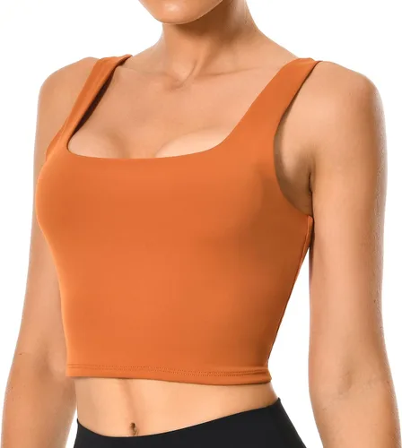 Vista 2 de Colorfulkoala Camisetas sin mangas con cuello cuadrado para mujer, sin mangas, con tirantes y doble forro