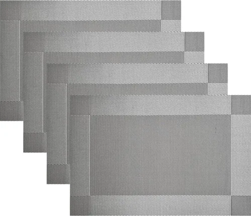 Vista 28 de Manteles individuales de vinilo resistentes al calor, lavables, fáciles de limpiar, manteles individuales de plástico para cocina, mesa de comedor