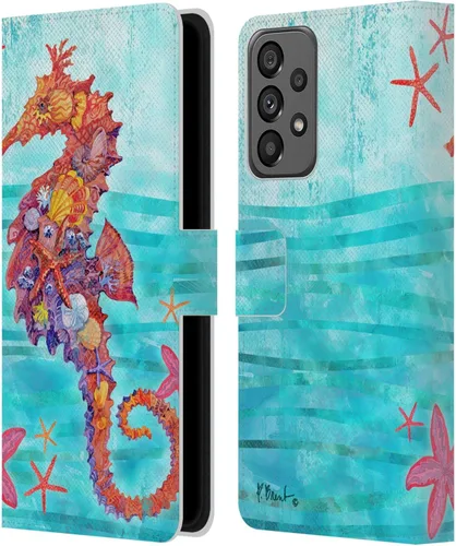 Vista 9 de Head Case Designs Officially Licensed Paul Brent Agate Mermaid Coastal Leather Wallet Case Compatible with Samsung Galaxy A73 5G (2022)