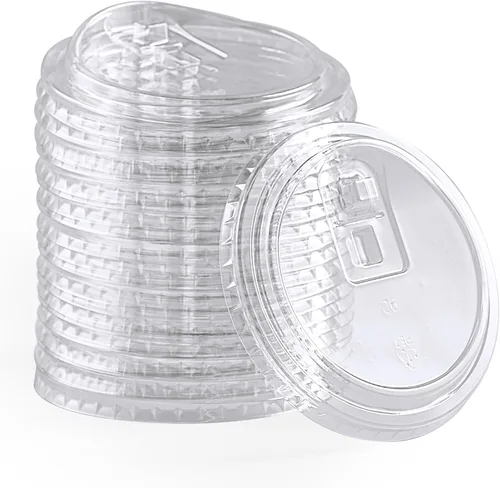 Vista 12 de Turbo Bee 12 OZ 200 Juegos Vasos de Plástico Transparente Cristalino con Tapas para Sorber sin Pajilla, Vasos de Plástico Desechables Transparentes