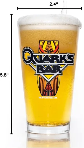 Vista 7 de STAR TREK Quark's Bar - Vaso de pinta impreso, con licencia oficial, calidad premium, cristalería artesanal, vaso de cerveza de 16 onzas, regalo