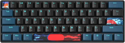 Vista 6 de Protable - Teclado mecánico 60% para juegos, mini compacto retroiluminado de 61 teclas, teclado de oficina con cable con interruptor rojo