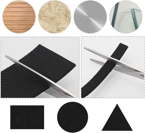 Vista 4 de Shintop Cinta adhesiva de fieltro para bricolaje, rollo de tira de fieltro resistente cortada en cualquier forma para proteger tu suelo de madera