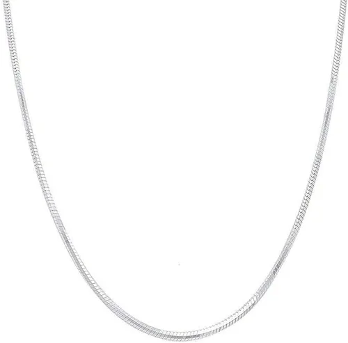 Vista 9 de Plata de ley 0.079 in (2 mm), 0.098 in (2.5 mm), 0.118 in (3 mm), 0.157 in (4 mm), 0.197 in (5 mm), cadena de serpiente redonda, collar de cadena