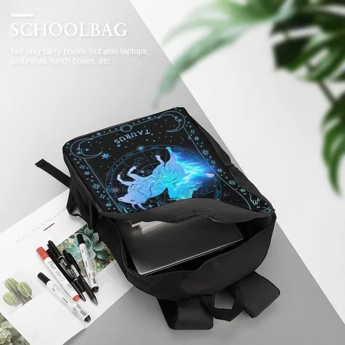 Vista 8 de Mochila de Constelación 3D Zodiac Impreso Mochila de Viaje Mochila Portátil Casual Mochila Mochila Mochila Escolar Ligera, Tauro., Mochilas de viaje