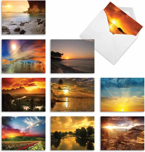 Vista 10 de The Best Card Company - Caja de 10 tarjetas para todas las ocasiones en blanco (4 x 5.12 pulgadas) - Tarjetas de paisaje escénico surtidas - Cloud 9