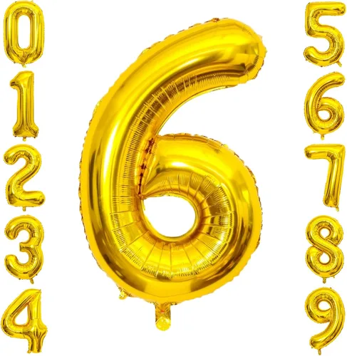 Vista 201 de Globos gigantes de números negros de 40 pulgadas, globos de aluminio de Mylar con helio para cumpleaños, globo número 0 para decoración de fiestas