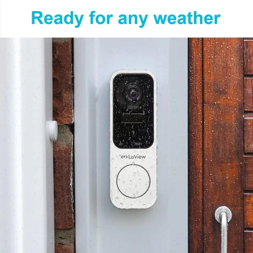 Vista 5 de LaView Timbre de puerta inalámbrico, 2K 3MP HD WiFi Timbre de video con timbre, cámara de seguridad de puerta resistente a la intemperie, visión