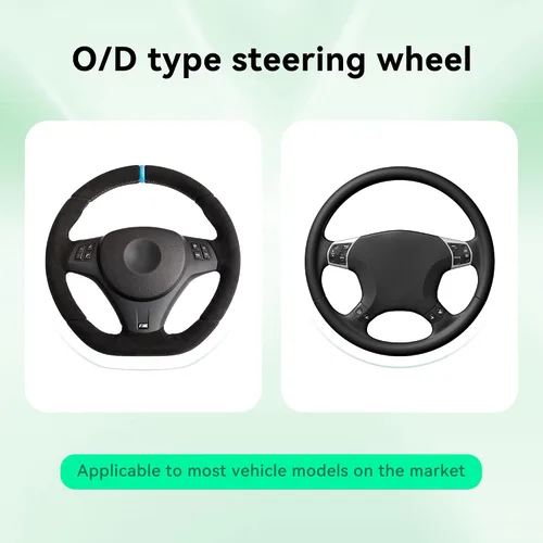 Vista 6 de Funda de Cuero para Volante de Automóvil de 15 Pulgadas, Accesorios Automotrices Elástica Transpirable Antideslizante Protector de Volante Suave se