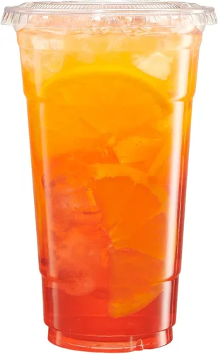 Vista 2 de Vasos de plástico transparente sin BPA con tapas, 24 onzas, tazas de café desechables con borde enrollado, tazas transparentes para agua, refrescos