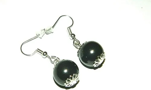 Vista 6 de ARETES SHUNGITE 0.472 in perlas