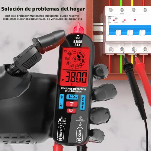 Vista 8 de BSIDE Probador de multímetro digital inteligente Voltímetro eléctrico recargable Capacitancia Diodo Continuidad Resistencia Live Check AC DC