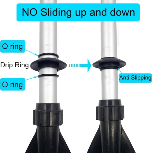 Vista 2 de 4 anillos universales de goteo para kayak y canoa, no más deslizamientos hacia arriba y hacia abajo (negro)