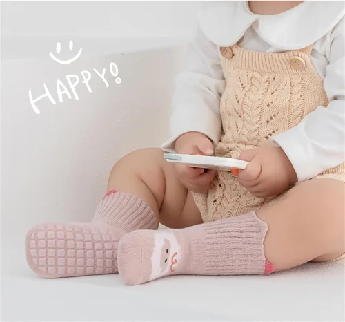 Vista 7 de Calcetines antideslizantes para bebés y niños pequeños, calcetines antideslizantes para recién nacidos, calcetines para el primer piso, 6 paquetes