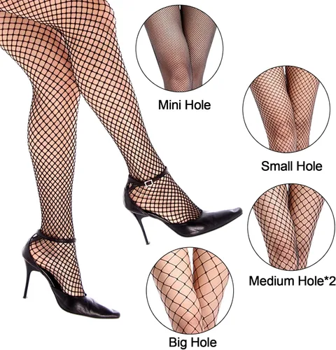 Vista 2 de 4-5 Pairs Fishnet Stockings Womens Lace Mesh Patterned Fishnet Leggings Tights Net Pantyhose