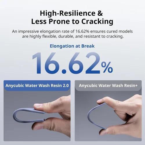 Vista 4 de ANYCUBIC Resina de impresora 3D lavable al agua 2.0, resina 3D de alta precisión de 405 nm, resina de fotopolímero de baja contracción para Gris