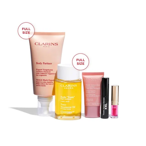 Vista 2 de Clarins Aceite de tratamiento corporal tónico Cuidado del embarazo de estrías La elasticidad de la piel se mejora después de 28 días* Firmas