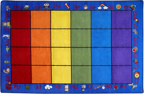 Vista 38 de KidCarpet.com ABC Rainbow - Alfombra para aula con 24 asientos, rectangular de 7 pies 6 pulgadas x 12 pies