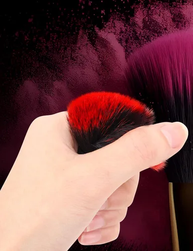 Vista 5 de Cepillo de maquillaje eléctrico, recargable de 10 velocidades, mezcla de cepillo facial vibratorio, contorno, resaltado y acabado de aerógrafo