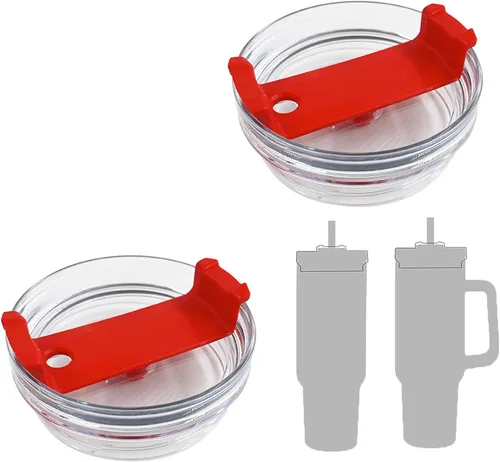 Vista 8 de Paquete de 2 tapas para vaso de 40 onzas compatibles con Stanley Quencher, cubiertas de vaso de acero inoxidable a prueba de derrames y resistentes