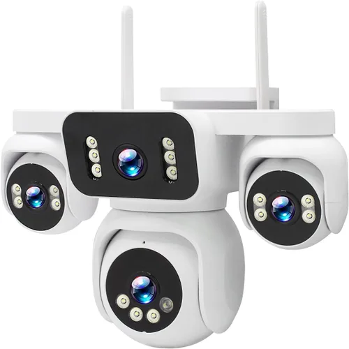 Vista 11 de 3-Lens Wireless Outdoor Camera for Home Security (3-Lens Black) Multi-lens+PTZ 360° Coverage,PIR Pro Motion Detection & Auto Tracking,Spotlight &